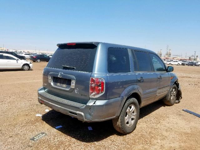 5FNYF28136B032963 - 2006 HONDA PILOT LX BLUE photo 4