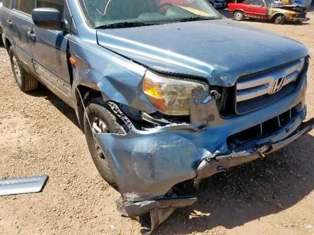 5FNYF28136B032963 - 2006 HONDA PILOT LX BLUE photo 9