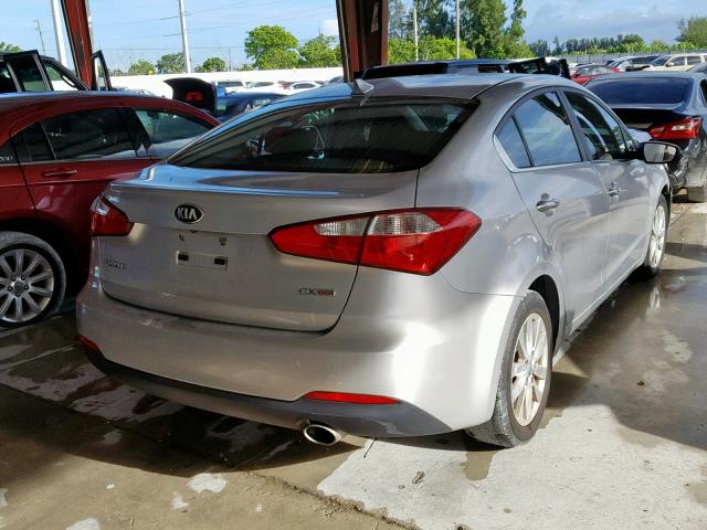 KNAFX4A89E5045740 - 2014 KIA FORTE EX SILVER photo 4