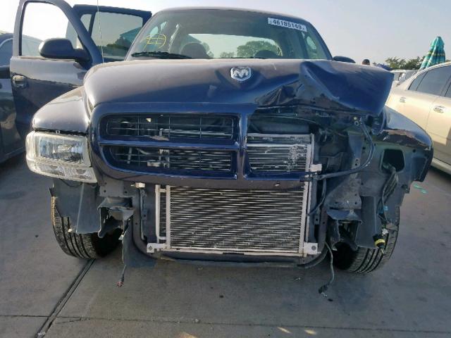 1D7HL38K14S621085 - 2004 DODGE DAKOTA QUA BLUE photo 9