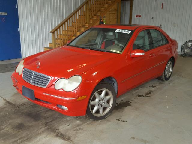 WDBRF61J43F307283 - 2003 MERCEDES-BENZ C 240 RED photo 2