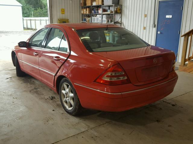 WDBRF61J43F307283 - 2003 MERCEDES-BENZ C 240 RED photo 3