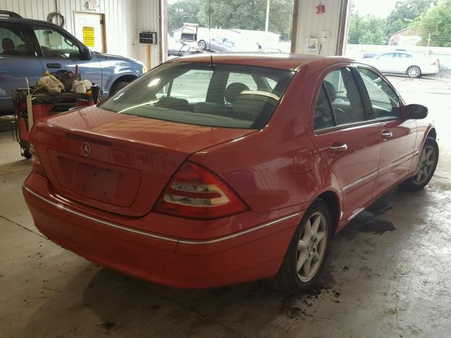 WDBRF61J43F307283 - 2003 MERCEDES-BENZ C 240 RED photo 4