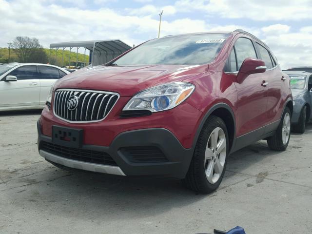 KL4CJASB9FB054242 - 2015 BUICK ENCORE MAROON photo 2