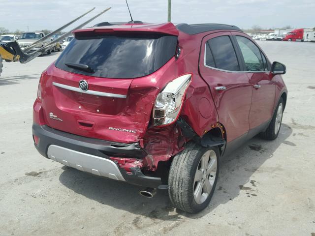 KL4CJASB9FB054242 - 2015 BUICK ENCORE MAROON photo 4