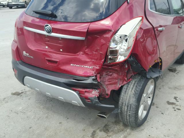 KL4CJASB9FB054242 - 2015 BUICK ENCORE MAROON photo 9