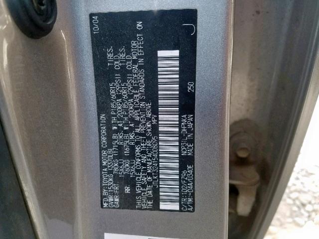 JTLKT324154008095 - 2005 TOYOTA SCION XB 银色 照片 10