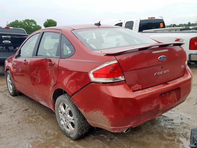 1FAHP36N89W142244 - 2009 FORD FOCUS SES RED photo 3