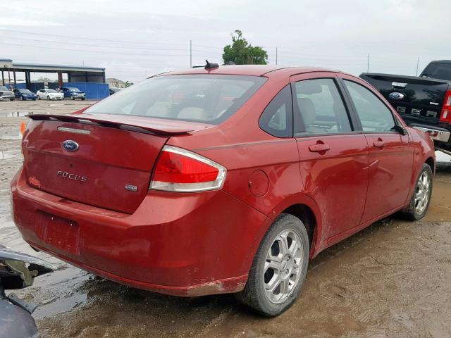 1FAHP36N89W142244 - 2009 FORD FOCUS SES RED photo 4