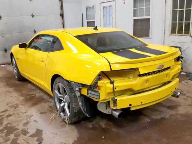 2G1FA1ED6B9129368 - 2011 CHEVROLET CAMARO LS YELLOW photo 3