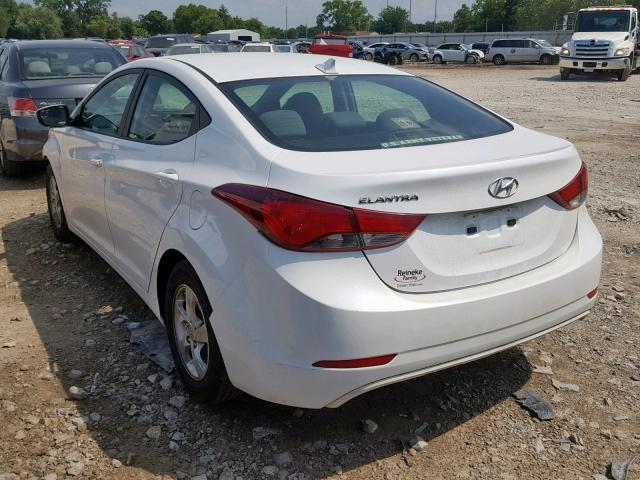 5NPDH4AE8FH633112 - 2015 HYUNDAI ELANTRA SE WHITE photo 3