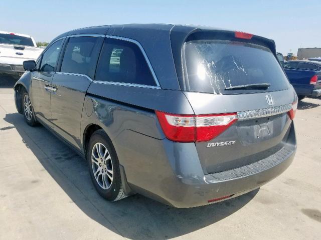 5FNRL5H47CB106860 - 2012 HONDA ODYSSEY EX GRAY photo 3