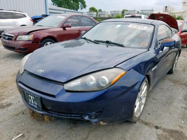 KMHHN66F88U288076 - 2008 HYUNDAI TIBURON GT BLUE photo 2