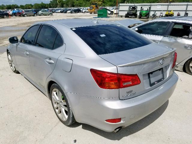 JTHBK262775029305 - 2007 LEXUS IS 250 SILVER photo 3