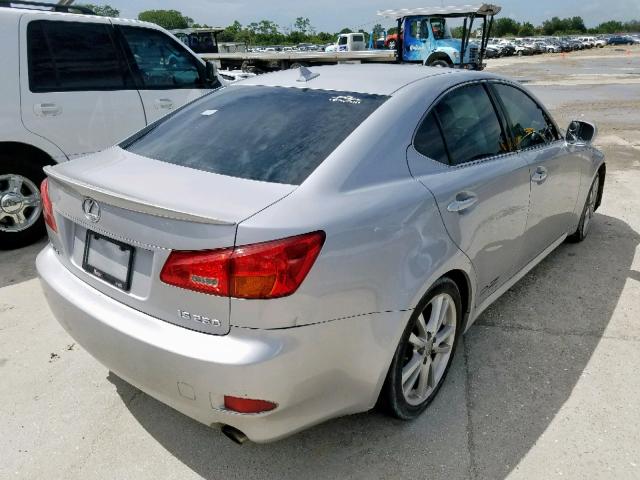 JTHBK262775029305 - 2007 LEXUS IS 250 SILVER photo 4