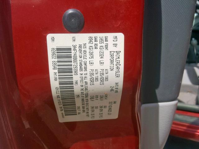 3A4FY48B66T293909 - 2006 CHRYSLER PT CRUISER RED photo 10