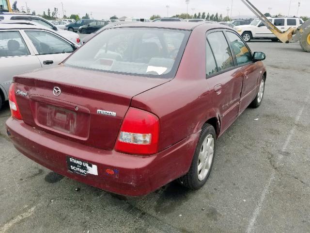 JM1BJ225321619747 - 2002 MAZDA PROTEGE DX MAROON photo 4