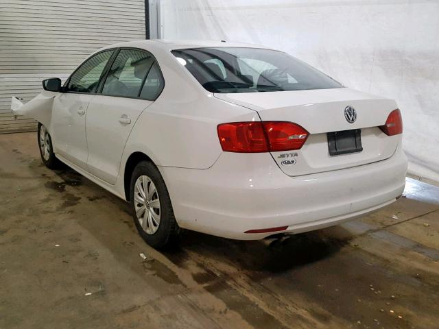 3VW2K7AJ9DM265440 - 2013 VOLKSWAGEN JETTA BASE WHITE photo 3