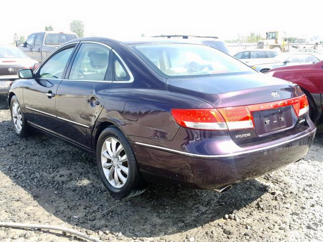 KMHFC46F27A172244 - 2007 HYUNDAI AZERA SE PURPLE photo 3