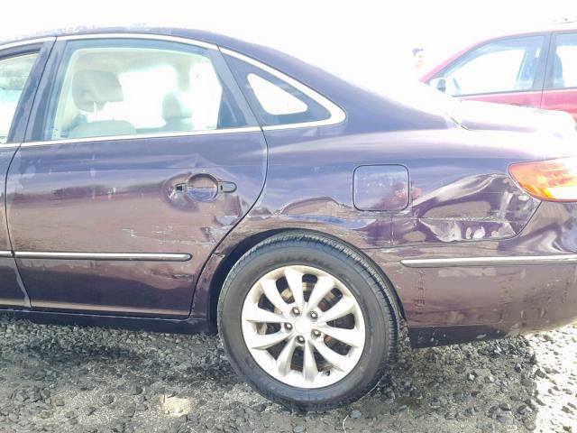 KMHFC46F27A172244 - 2007 HYUNDAI AZERA SE PURPLE photo 9