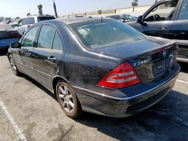 WDBRF54H36F820225 - 2006 MERCEDES-BENZ C 280 BLACK photo 3