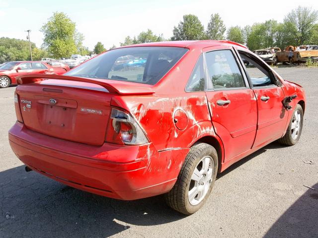 1FAFP34N47W305785 - 2007 FORD FOCUS ZX4 RED photo 4