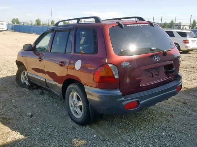 KM8SB13D54U719990 - 2004 HYUNDAI SANTA FE RED photo 3