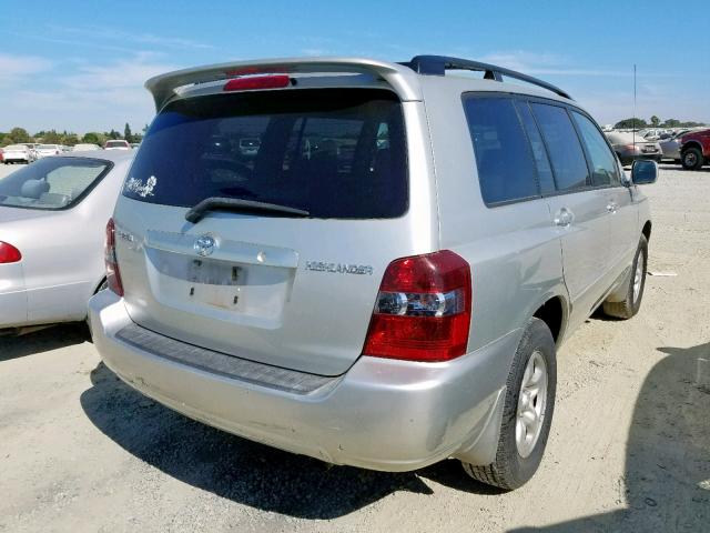 JTEGD21A540092570 - 2004 TOYOTA HIGHLANDER SILVER photo 4