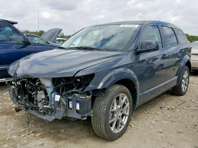 3C4PDDEG2HT587851 - 2017 DODGE JOURNEY GT BLUE photo 2