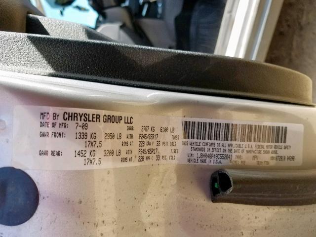 1J8HR48P49C552641 - 2009 JEEP GRAND CHER SILVER photo 10