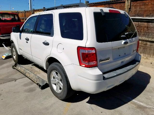 1FMCU5K39BKC66030 - 2011 FORD ESCAPE HYB WHITE photo 3