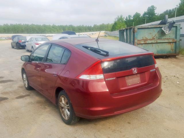 JHMZE2H70AS034580 - 2010 HONDA INSIGHT MAROON photo 3