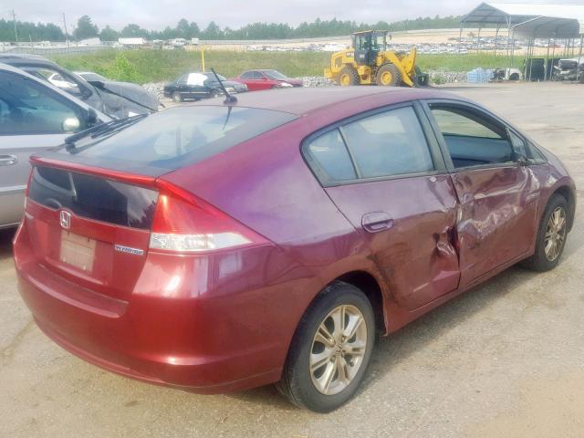 JHMZE2H70AS034580 - 2010 HONDA INSIGHT MAROON photo 4