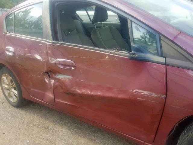 JHMZE2H70AS034580 - 2010 HONDA INSIGHT MAROON photo 9