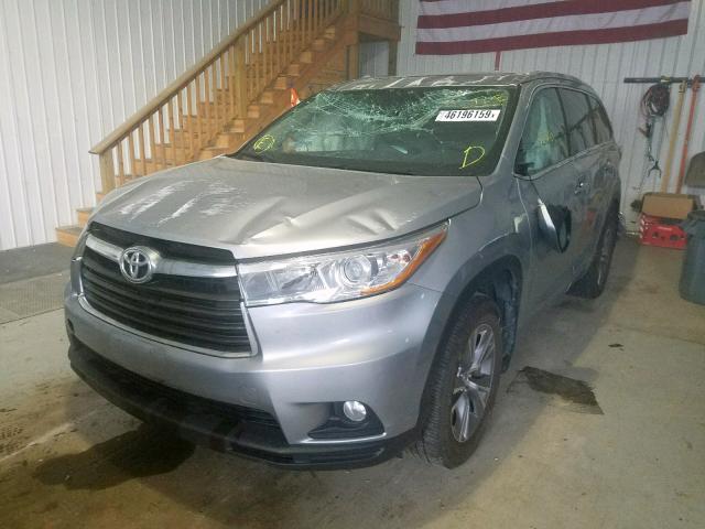 5TDJKRFH7FS114664 - 2015 TOYOTA HIGHLANDER SILVER photo 2