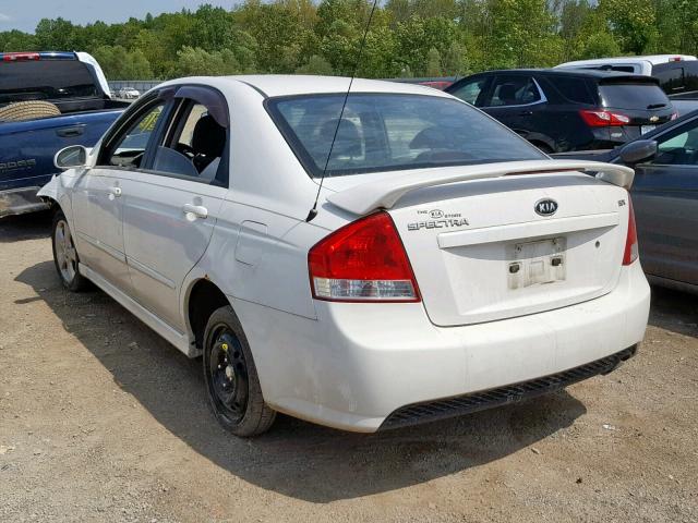 KNAFE121475007955 - 2007 KIA SPECTRA EX WHITE photo 3