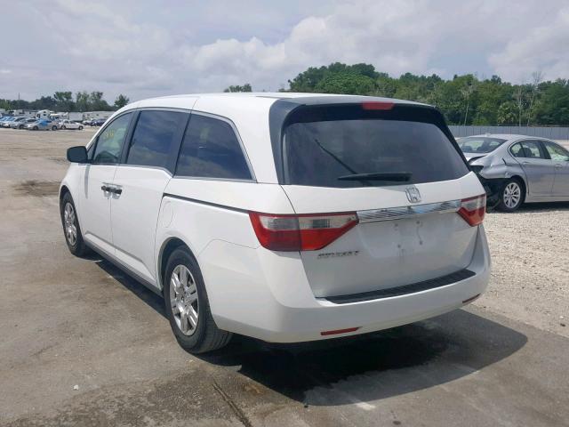 5FNRL5H2XCB132688 - 2012 HONDA ODYSSEY LX WHITE photo 3