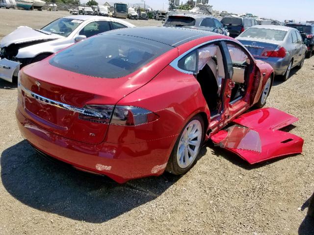 5YJSA1E13HF232876 - 2017 TESLA MODEL S RED photo 4