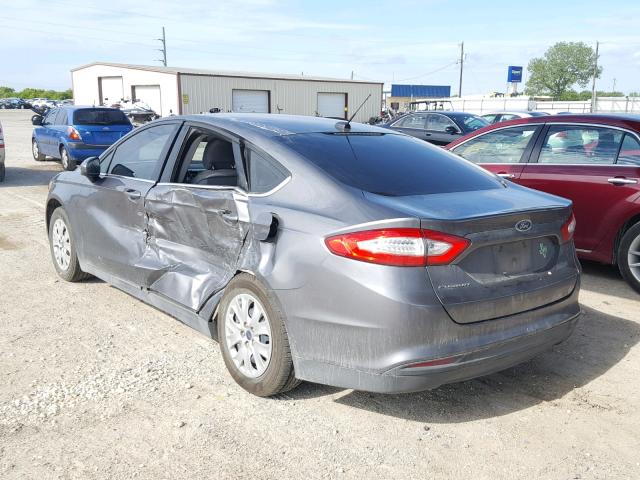 3FA6P0G7XER390885 - 2014 FORD FUSION S GRAY photo 3