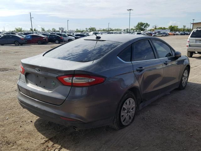 3FA6P0G7XER390885 - 2014 FORD FUSION S GRAY photo 4