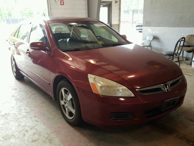 JHMCN365X7C003000 - 2007 HONDA ACCORD HYB BURGUNDY photo 1