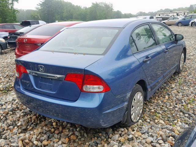 2HGFA15349H349821 - 2009 HONDA CIVIC VP BLUE photo 4