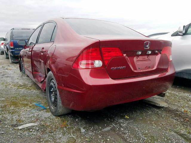 2HGFA16516H014429 - 2006 HONDA CIVIC LX RED photo 3