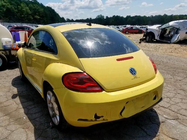 3VWJX7AT9DM601764 - 2013 VOLKSWAGEN BEETLE YELLOW photo 3