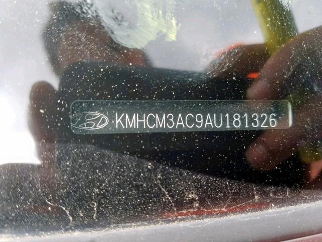 KMHCM3AC9AU181326 - 2010 HYUNDAI ACCENT BLU SILVER photo 10