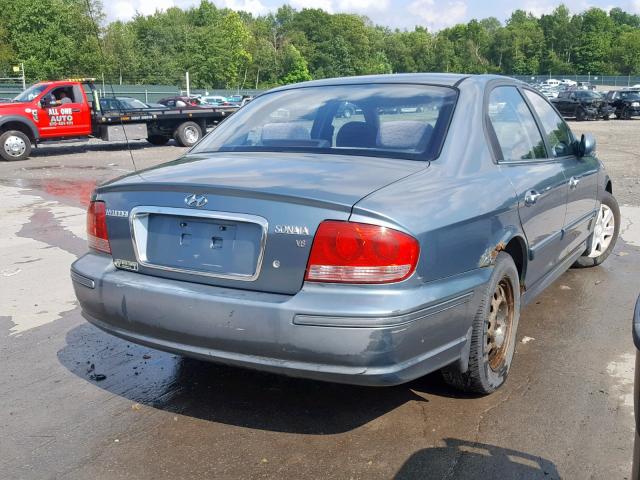 KMHWF25H54A922326 - 2004 HYUNDAI SONATA GL TEAL photo 4