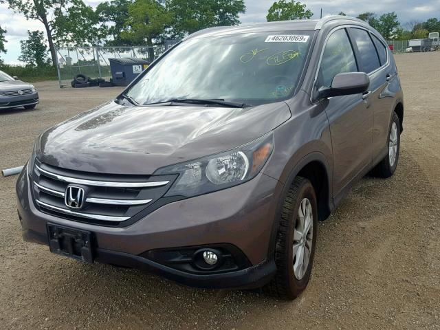 2HKRM4H72EH718633 - 2014 HONDA CR-V EXL GRAY photo 2