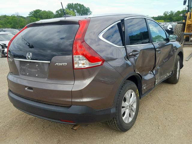 2HKRM4H72EH718633 - 2014 HONDA CR-V EXL GRAY photo 4