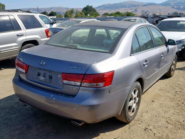 5NPEU46F66H040415 - 2006 HYUNDAI SONATA GRAY photo 4