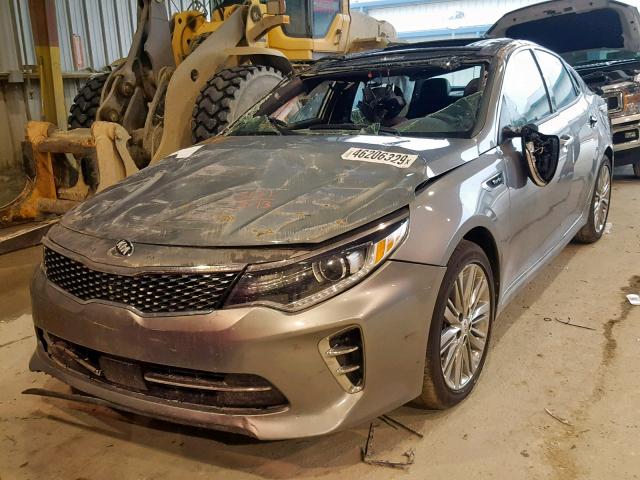 5XXGV4L2XGG109983 - 2016 KIA OPTIMA SXL GRAY photo 2